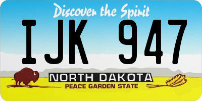 ND license plate IJK947