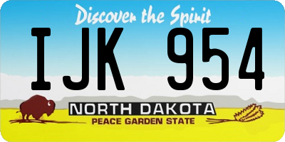 ND license plate IJK954