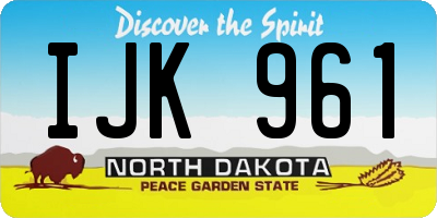 ND license plate IJK961