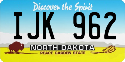 ND license plate IJK962