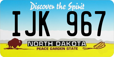ND license plate IJK967