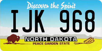 ND license plate IJK968