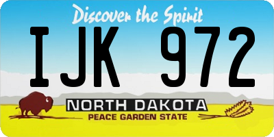 ND license plate IJK972