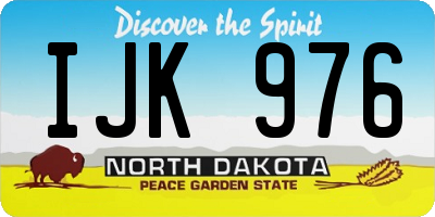 ND license plate IJK976