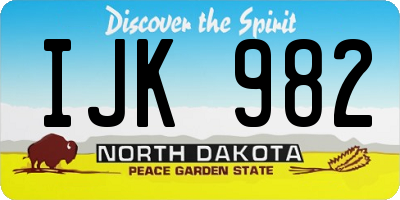 ND license plate IJK982