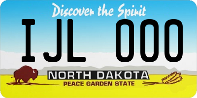 ND license plate IJL000