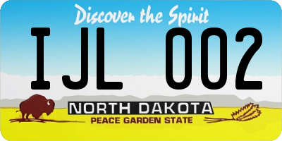 ND license plate IJL002