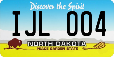 ND license plate IJL004
