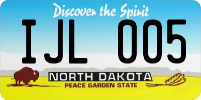 ND license plate IJL005