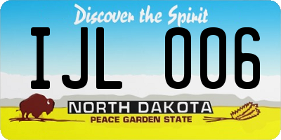 ND license plate IJL006