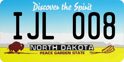 ND license plate IJL008