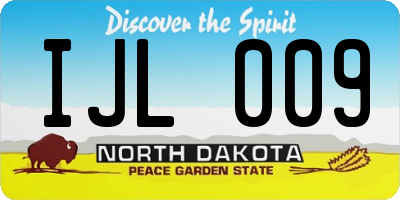 ND license plate IJL009