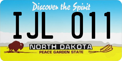 ND license plate IJL011