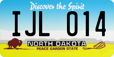 ND license plate IJL014
