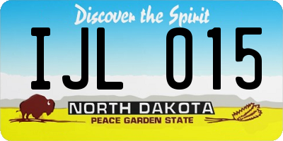 ND license plate IJL015