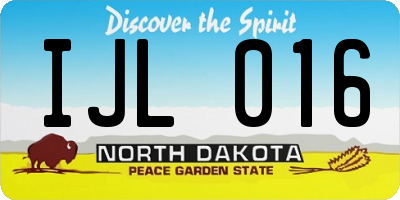 ND license plate IJL016