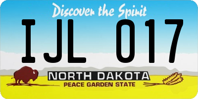 ND license plate IJL017