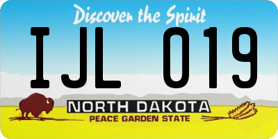 ND license plate IJL019