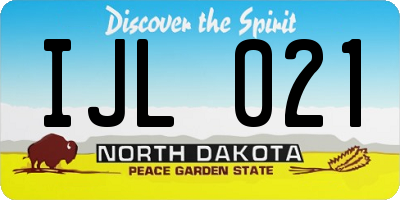 ND license plate IJL021