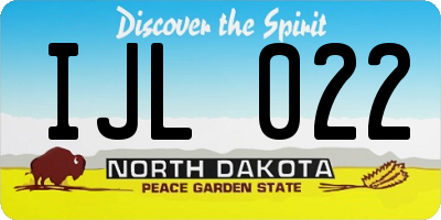 ND license plate IJL022