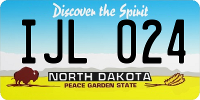 ND license plate IJL024