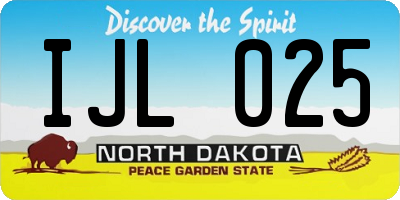 ND license plate IJL025