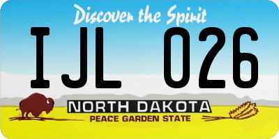 ND license plate IJL026