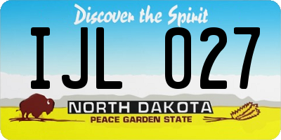 ND license plate IJL027