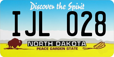 ND license plate IJL028