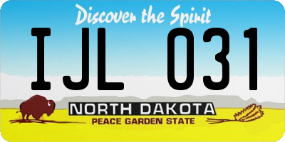 ND license plate IJL031