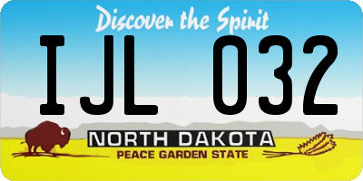 ND license plate IJL032