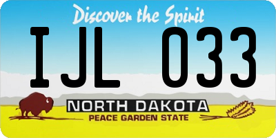 ND license plate IJL033