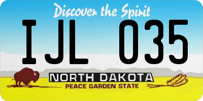 ND license plate IJL035