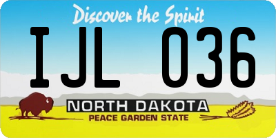 ND license plate IJL036