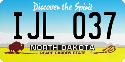 ND license plate IJL037