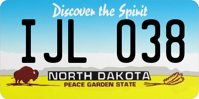 ND license plate IJL038