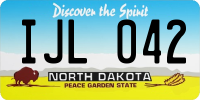 ND license plate IJL042