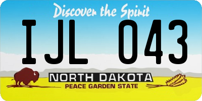 ND license plate IJL043