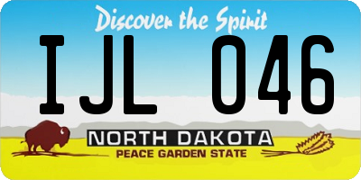ND license plate IJL046