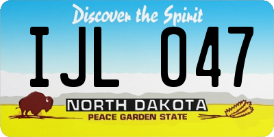 ND license plate IJL047