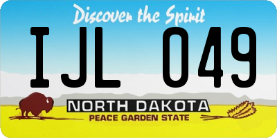 ND license plate IJL049