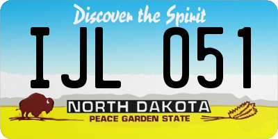 ND license plate IJL051