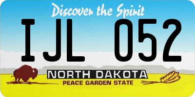 ND license plate IJL052