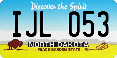 ND license plate IJL053