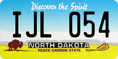 ND license plate IJL054