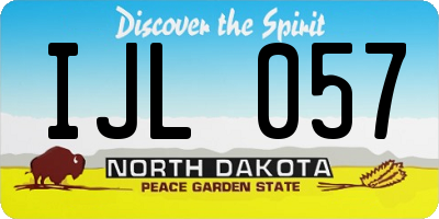 ND license plate IJL057