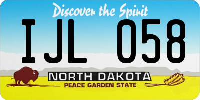 ND license plate IJL058