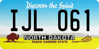ND license plate IJL061