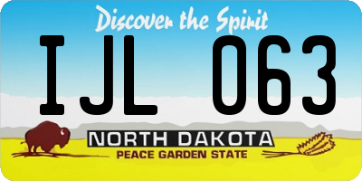 ND license plate IJL063