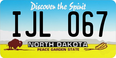 ND license plate IJL067